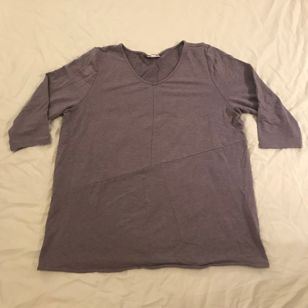 PURE JILL Lavender Knit Blouse w/ 3/4 Sleeves